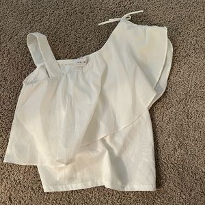 Zara kids white ruffle top